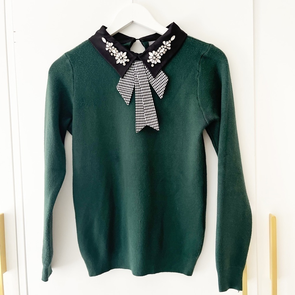 STUNNING Embellished Collared Sweater